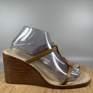 J Crew Wedge Sandals Sz 9 Brown Leather Sandals Made In Italy Shoes‎